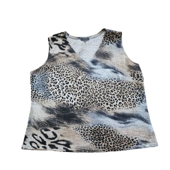 VEX Collection Women's Size 24 V-neck Tunic Long Blouse Top Sleeveless France - Picture 3 of 11